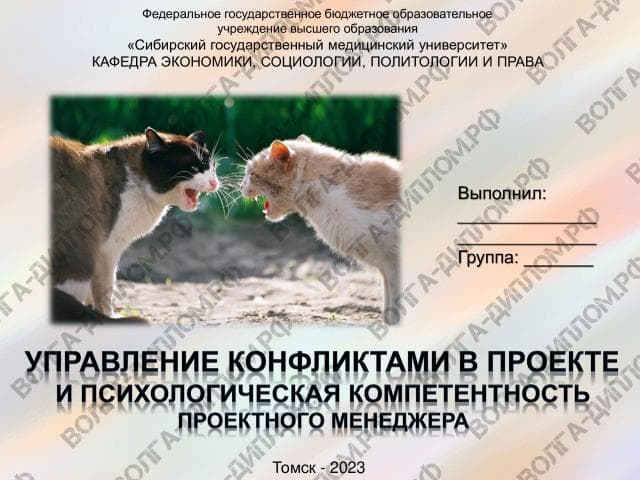 Управление конфликтами в проекте и психологическая компетентность проектного менеджера Управление конфликтами в проекте и психологическая компетентность проектного менеджера