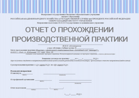 Отчет о прохождении производственной практике в ООО «Хоккейный клуб "Авангард"», г. Омска