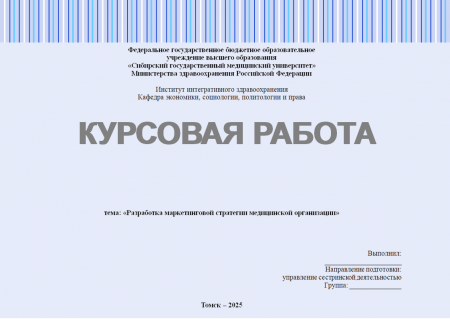 Разработка маркетинговой стратегии медицинской организации